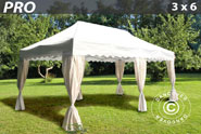 Buy Gazebo Pro 3x6 m. Curved valance and 6 curtains, white online